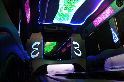 luxurious party bus interior