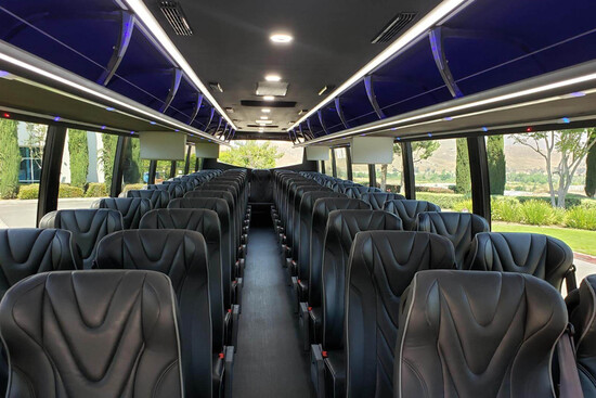 Bakersfield charter bus with a spacious interior